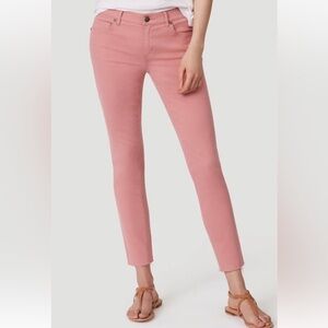 LOFT Modern Skinny Cropped Pants Women 29/8 Coral  Low Rise Raw Hem